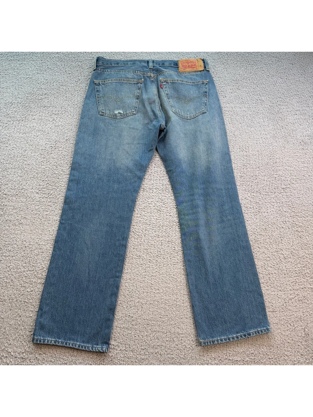 Levis 501 Original Fit Distressed Jeans Mens 34x30 Medium Wash Straight Leg